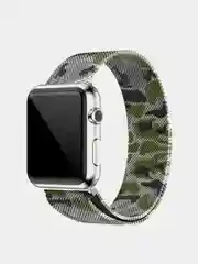 Зелёный хаки ремешок для Apple Watch "Миланская петля" 3, 4, 5, 6, 7, SE, металл