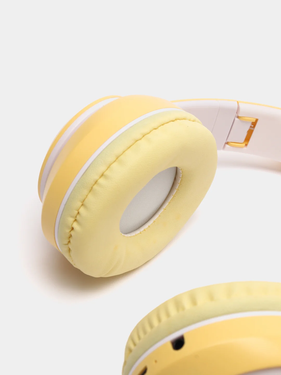 Желтый наушники беспроводные Bluetooth с кошачьими светящимися ушками