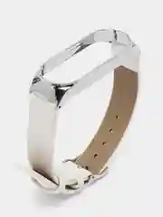 Белый фирменный кожаный ремешок для Xiaomi mi band 3, 4, 5, 6