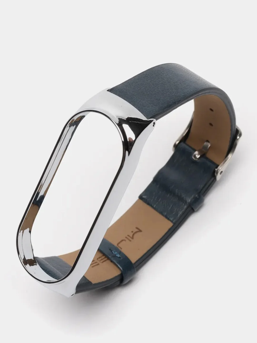 Темно-синий фирменный кожаный ремешок для Xiaomi mi band 3, 4, 5, 6