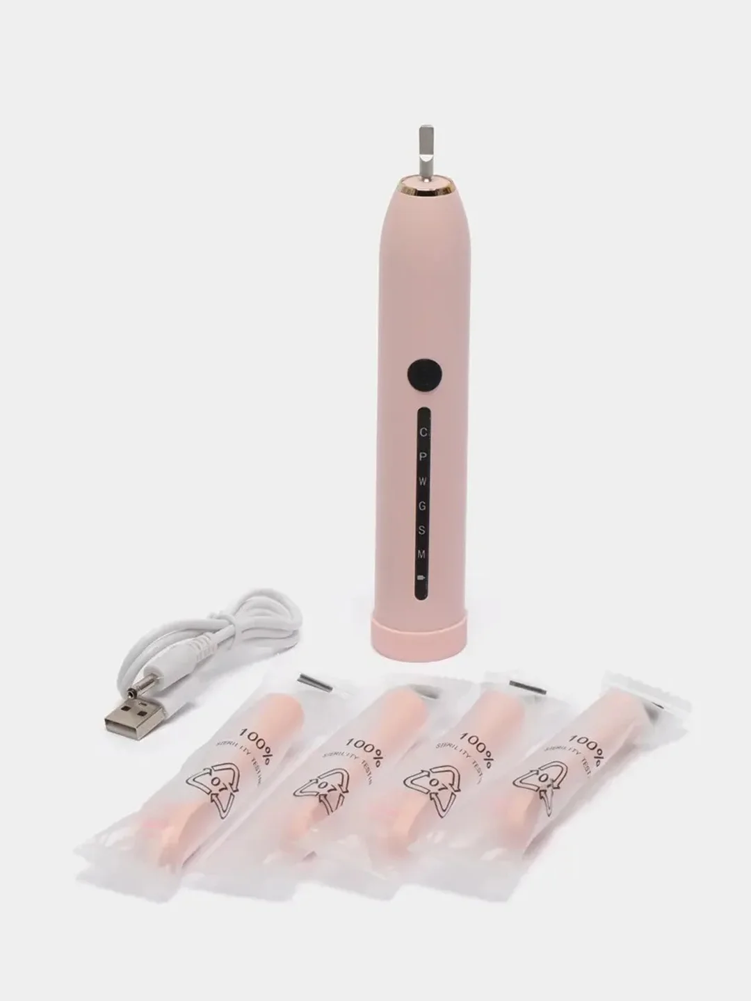 Розовый электрическая звуковая зубная щетка SONIC TOOTHBRUSH X-2, 6 режимов, 4 насадки