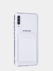Силиконовый чехол Samsung Galaxy A50, A50s, A30s (Самсунг А50, А30С) прозрачный с карманом