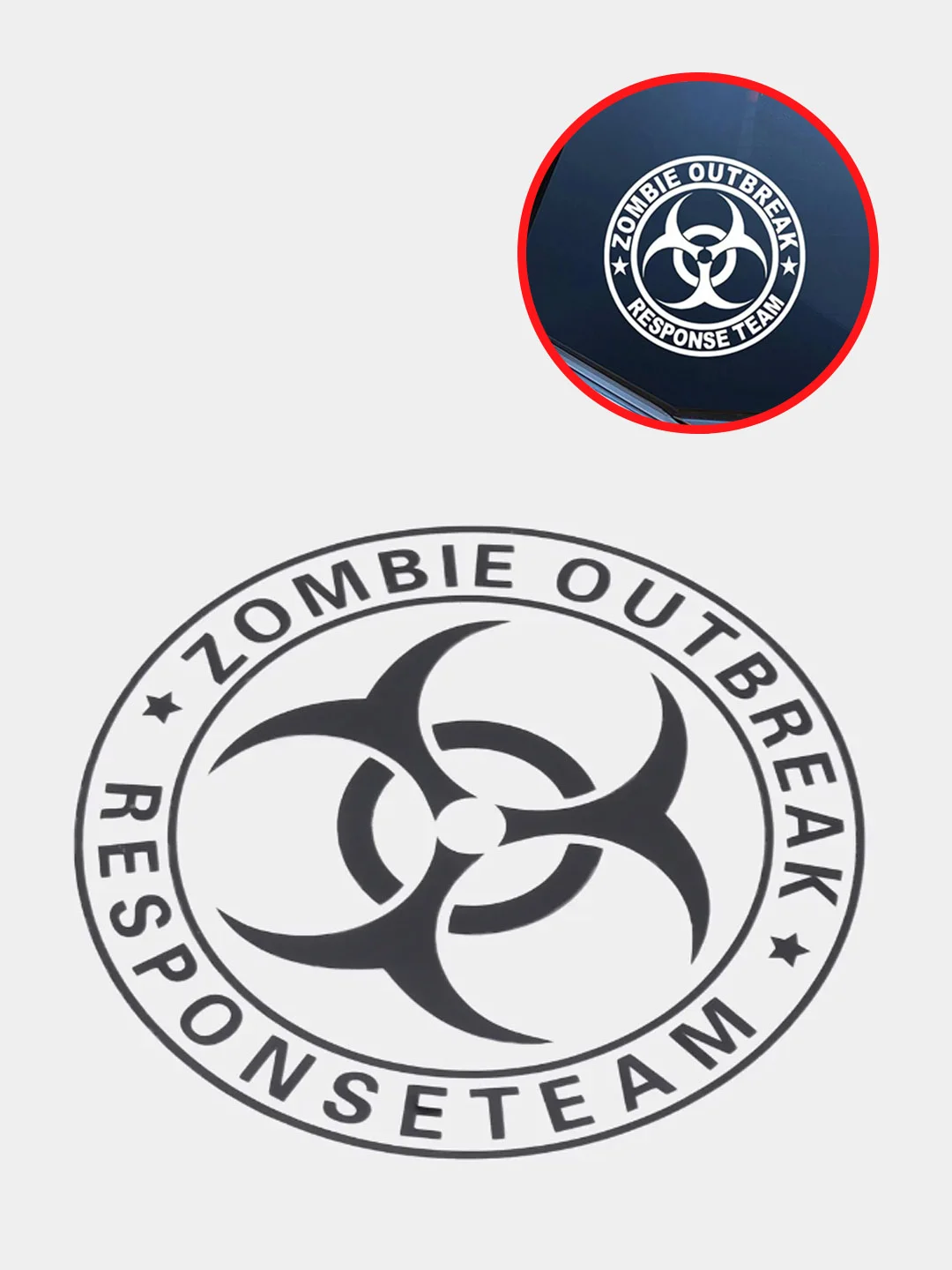 Черный наклейка на авто "Zombie outbreak responce team"