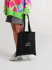 Черный сумка шоппер "Мир"
