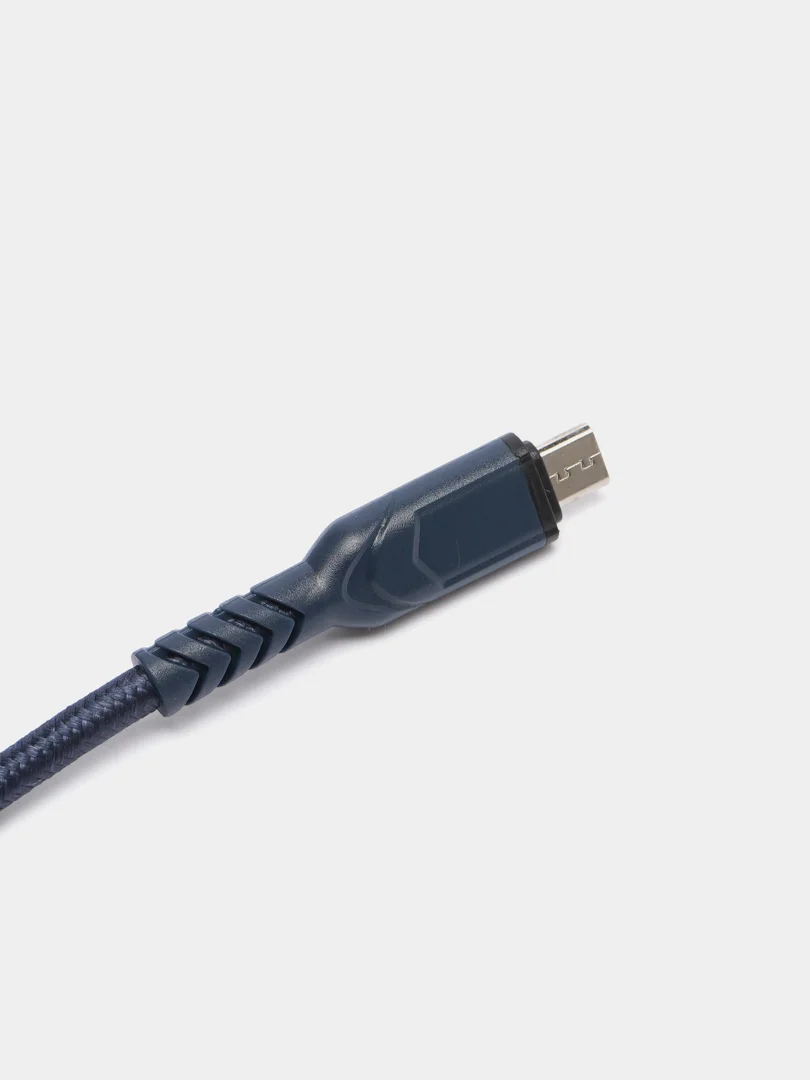 Синий кабель зарядный Hoco X59 на Type-C, Micro-USB, Lightning, антизагиб (для iPhone и Android)