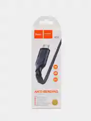 Синий кабель зарядный Hoco X59 на Type-C, Micro-USB, Lightning, антизагиб (для iPhone и Android)