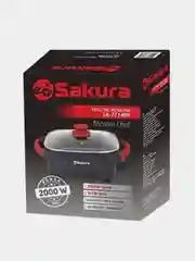 Черный электросковорода Sakura SA-7714BR, 30*10 см