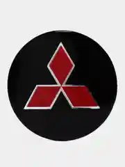 Черный наклейки на диски, колпаки Mitsubishi сферические, изогнутые, 56 мм, 4 штуки