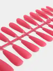 Розовый длинные накладные ногти-типсы с клеем