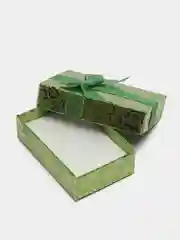 Лесной зеленый коробочка подарочная под кулон, серьги, кольцо "Роза", блестящая, 8 см х 5 см х 3 см