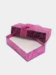Пурпурный коробочка подарочная под кулон, серьги, кольцо "Роза", блестящая, 8 см х 5 см х 3 см
