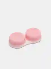 Розовый контейнер-футляр для хранения контактных линз, с зеркалом