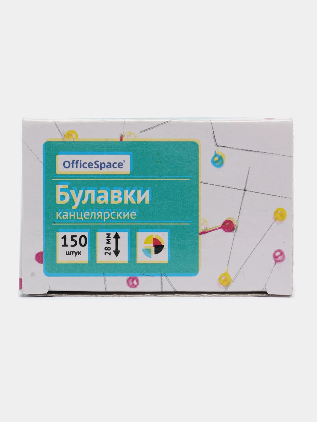 Булавки офисные OfficeSpace, 28 мм, 150 штук