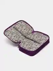 Фиолетовый пенал школьный, 3 отделения