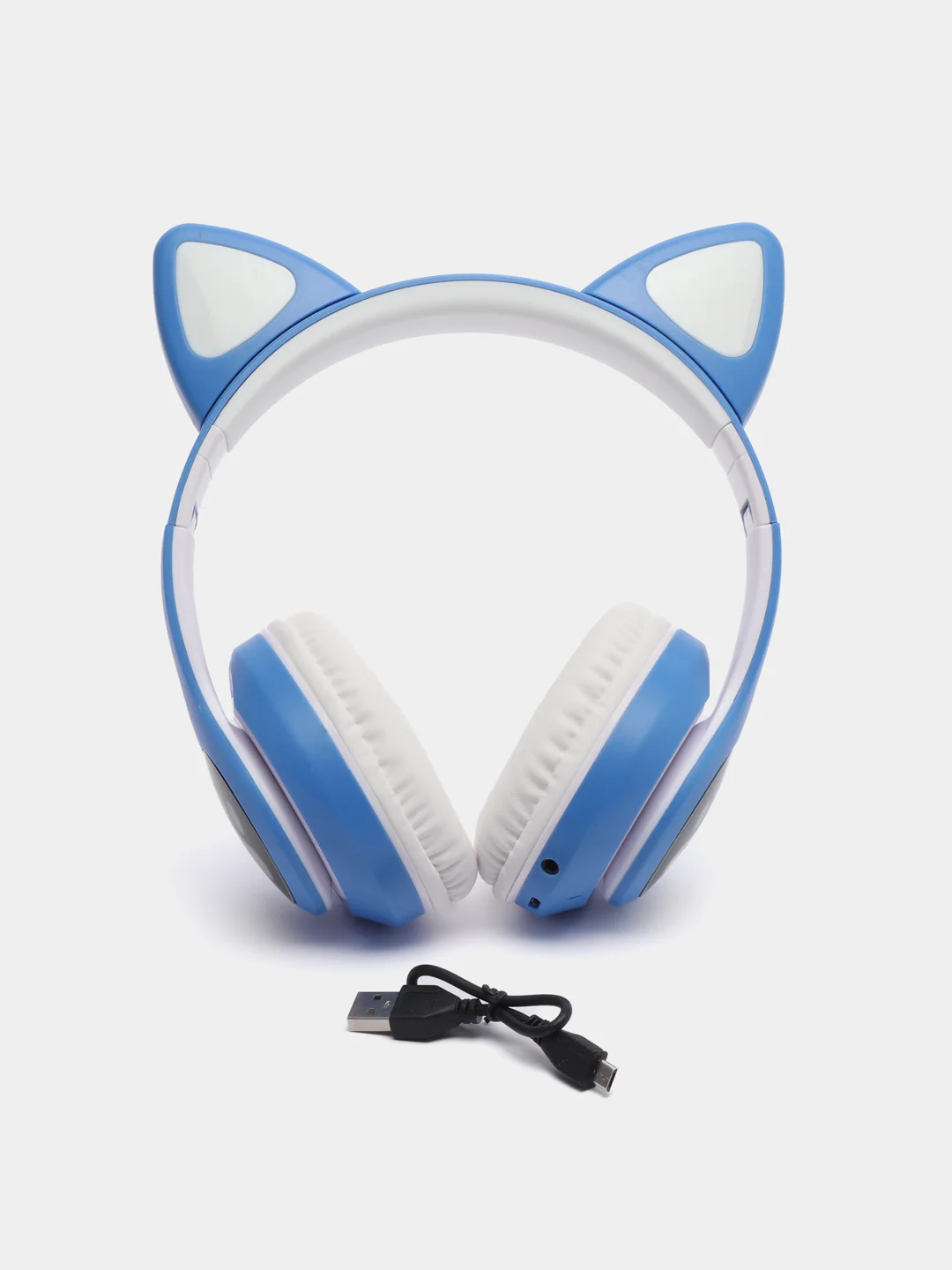 Синий беспроводные Bluetooth наушники с кошачьими светящимися ушками, гарнитура Cat Ear STN-28