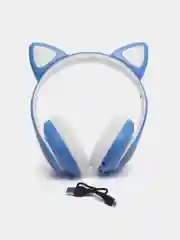 Синий беспроводные Bluetooth наушники с кошачьими светящимися ушками, гарнитура Cat Ear STN-28