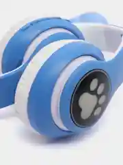Синий беспроводные Bluetooth наушники с кошачьими светящимися ушками, гарнитура Cat Ear STN-28