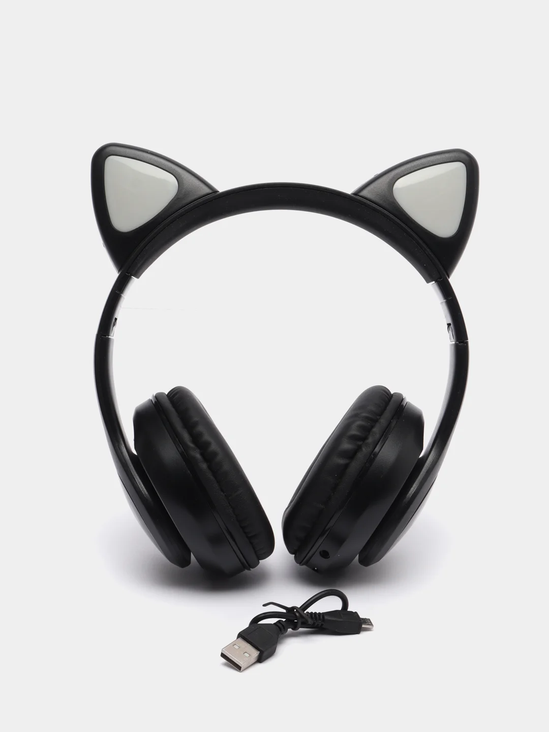 Черный беспроводные Bluetooth наушники с кошачьими светящимися ушками, гарнитура Cat Ear STN-28