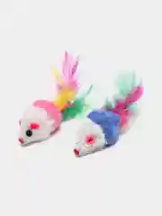Игрушка для кошек мышка с пером и бубенчиком