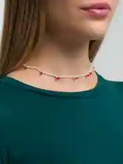 Ожерелье из бисера "Вишенки", 42 см