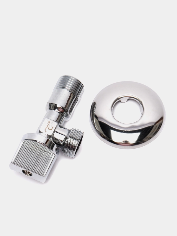 Кран шаровой "СТМ", угловой, наружная резьба, хром, 1/2" х 1/2"