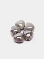 Серый керамические глазурированные бусины "Сердце", 10 мм