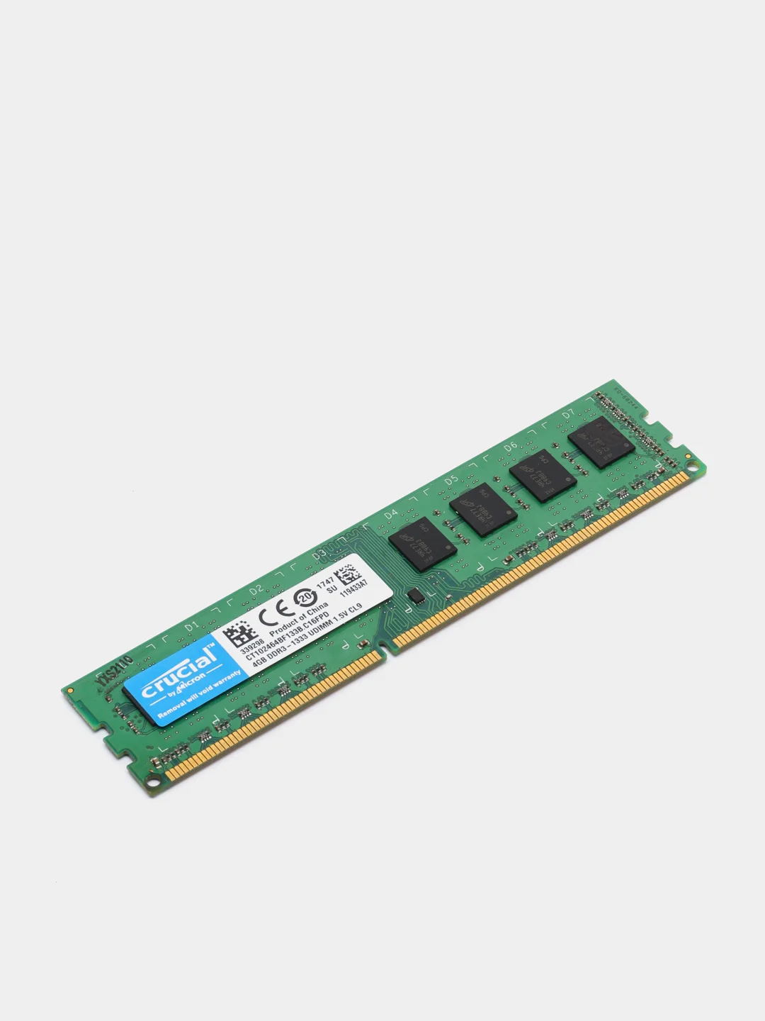 Оперативная память для компьютера CRUCIAL DDR3, 4 ГБ, 1333 MHz, DIMM PC3-10600U 1x4 ГБ