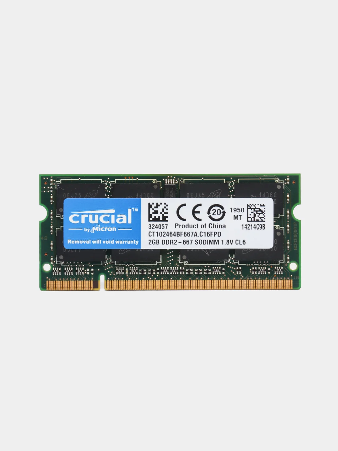 Оперативная память для ноутбука CRUCIAL DDR2, 2 Гб, 667 MHz SO-DIMM PC2-5300U, 1x2 Гб