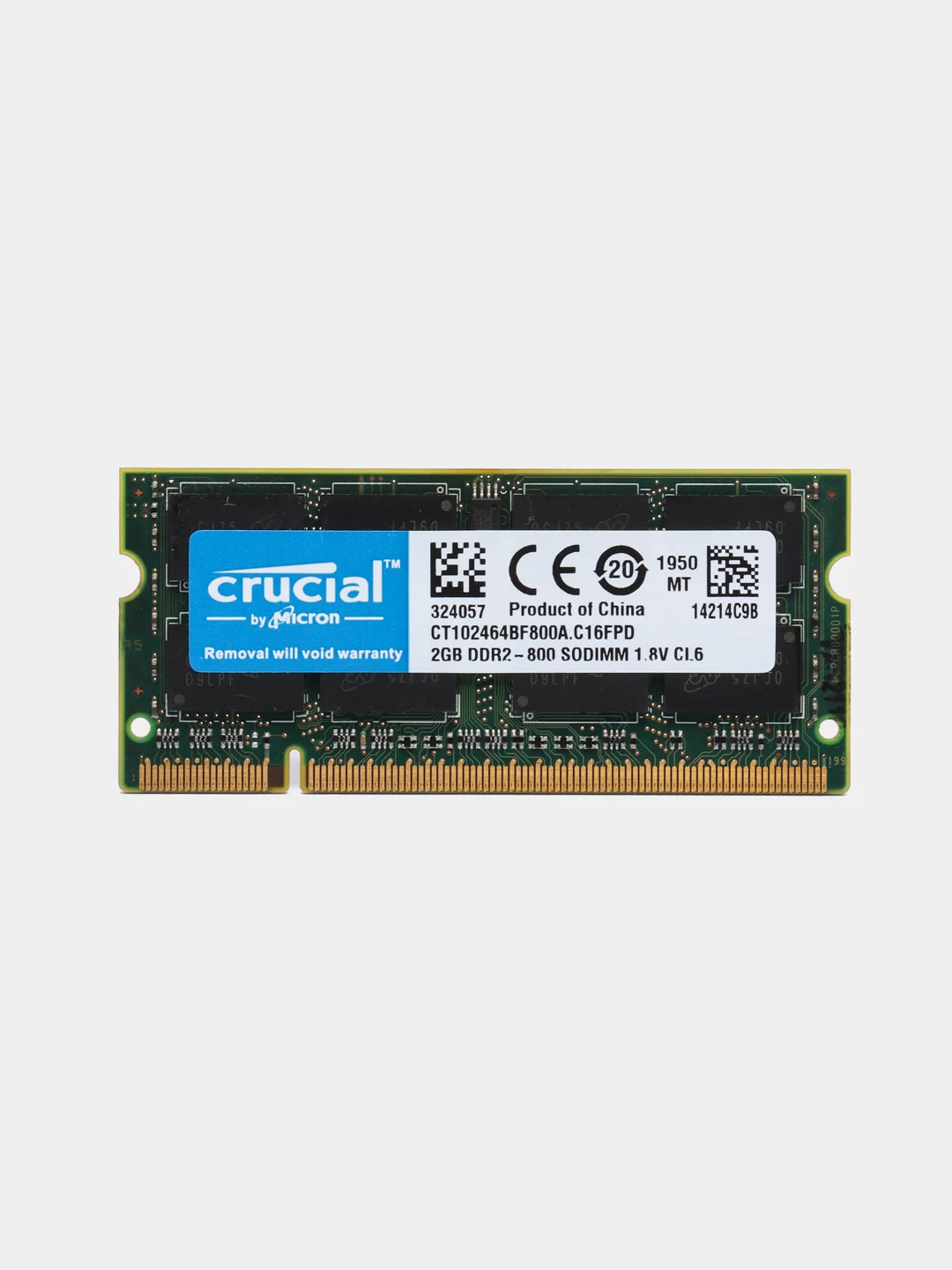 Оперативная память для ноутбука CRUCIAL DDR2, 2 ГБ, 800 MHz, SO-DIMM PC2-6400U 1x2 ГБ