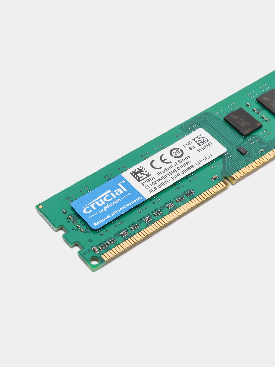 Оперативная память для компьютера CRUCIAL DDR3, 4 Гб, 1600 MHz, DIMM PC3-12800U 1x4 ГБ