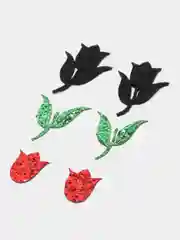 Красный лазерная вырубка из кожзама, патч, несклеенная, 2 штуки