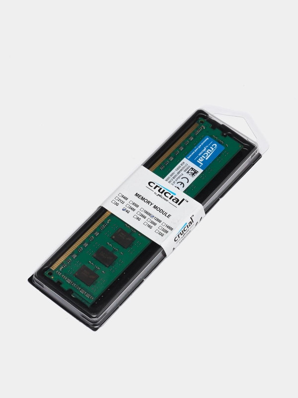Оперативная память для компьютера CRUCIAL DDR3, 4 Гб, 1600 MHz, DIMM PC3-12800U 1x4 ГБ
