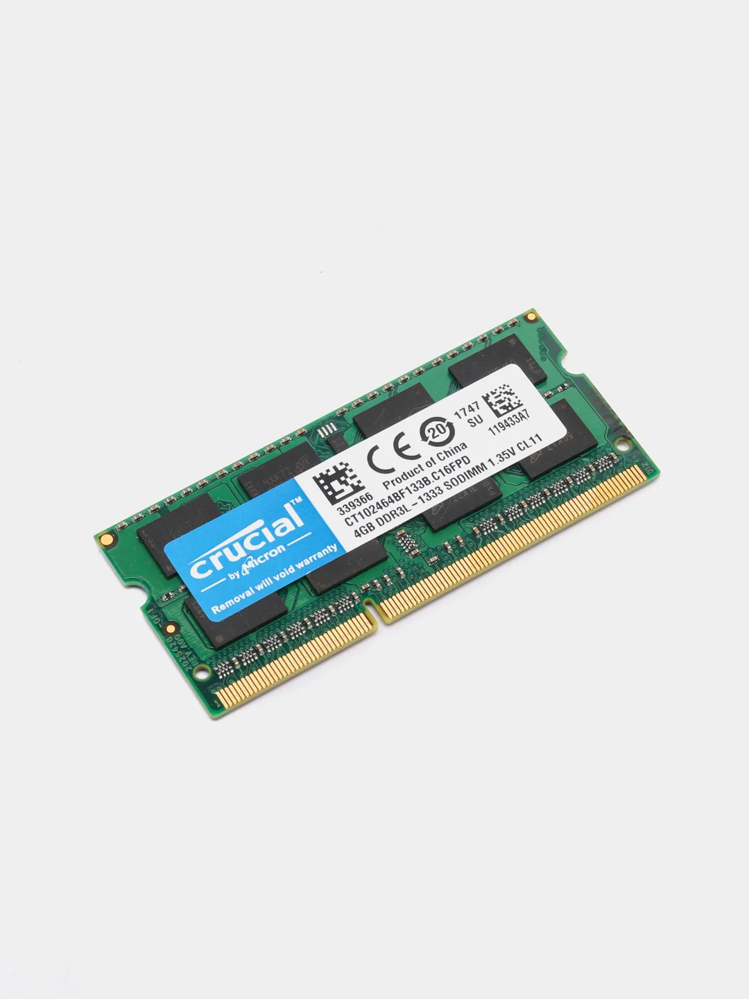 Оперативная память для ноутбука Crucial DDR3L 4 ГБ 1333 MHz SO-DIMM PC3-10600U 1 x 4 гб