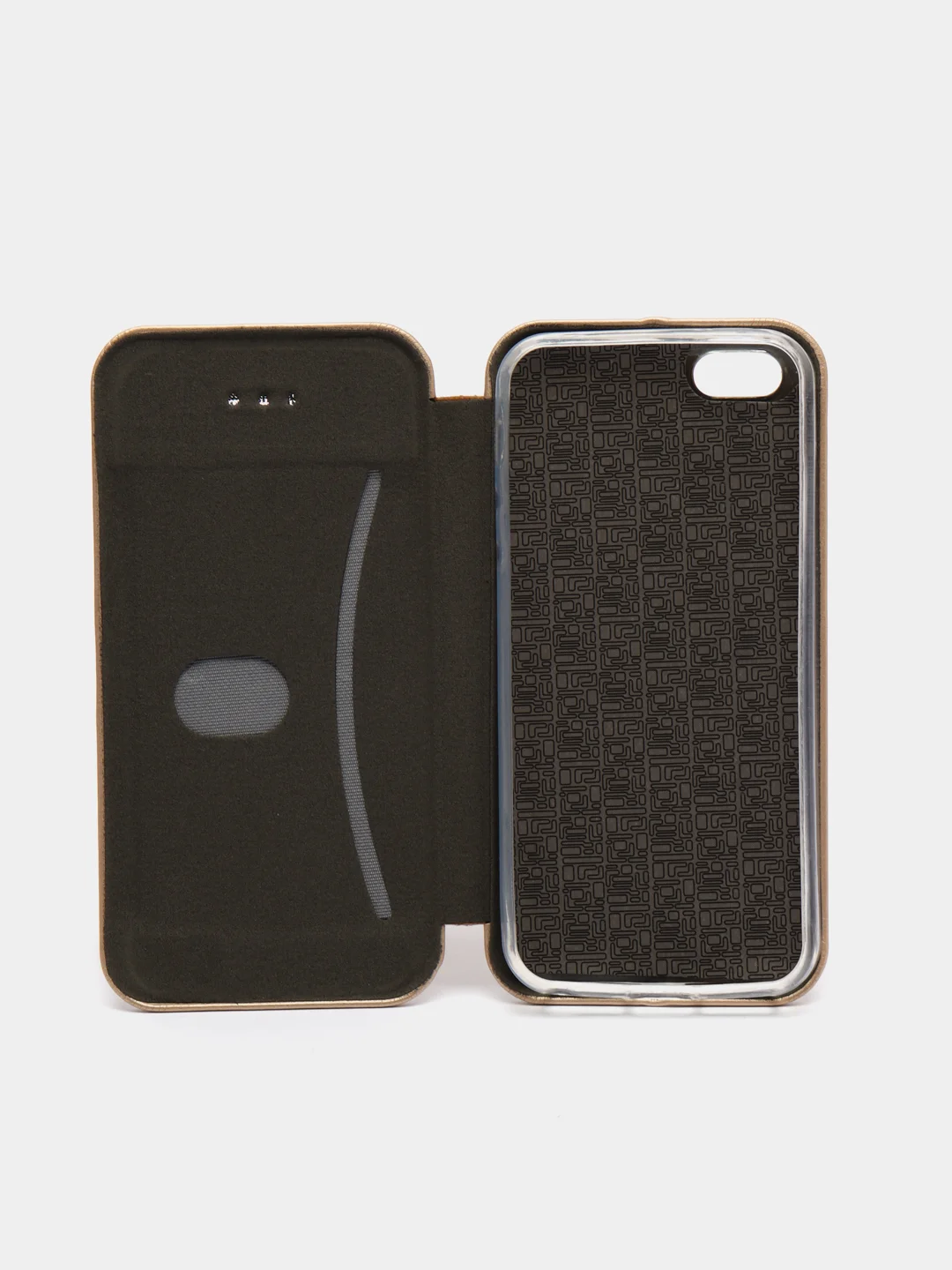Золотой чехол книжка iPhone 5 / iPhone 5S / iPhone SE (первого поколения)