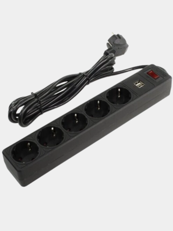 Сетевой фильтр, удлинитель, 2 Usb выхода 5 розеток Smartbuy