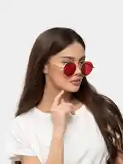 Красный круглые солнцезащитные очки Mirsee