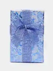 Синий коробочка подарочная под кулон, серьги, кольцо "Роза", блестящая, 8 см х 5 см х 3 см