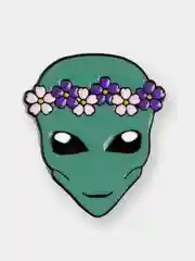 Бирюзовый пин металлический на булавке космос "Aliens", значок на одежду