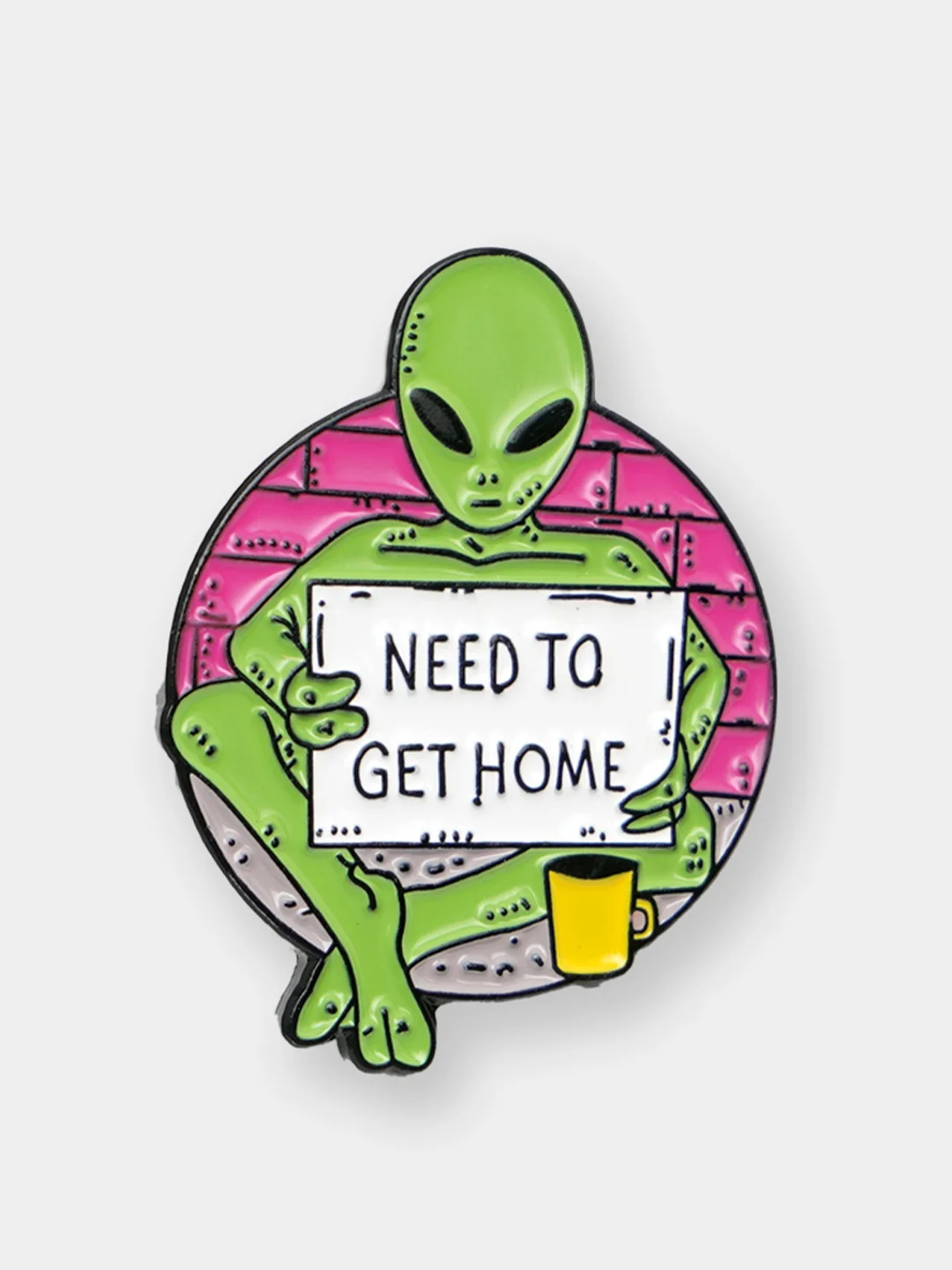 Лайм пин металлический на булавке космос "Aliens", значок на одежду
