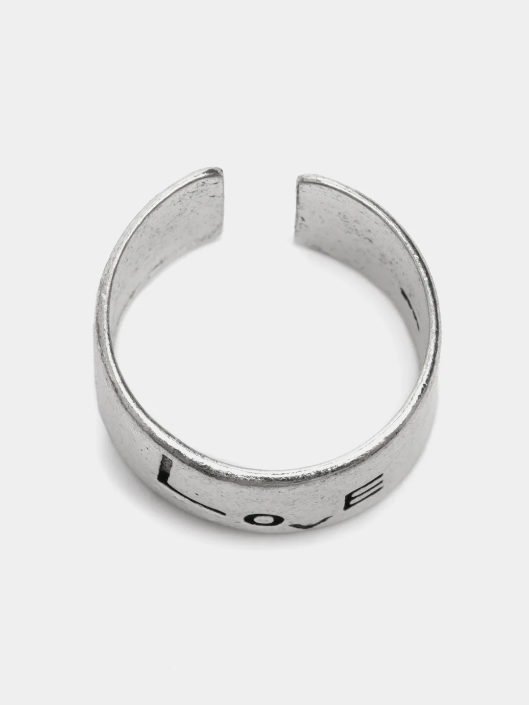 Серебряный открытое кольцо Love, регулируемое