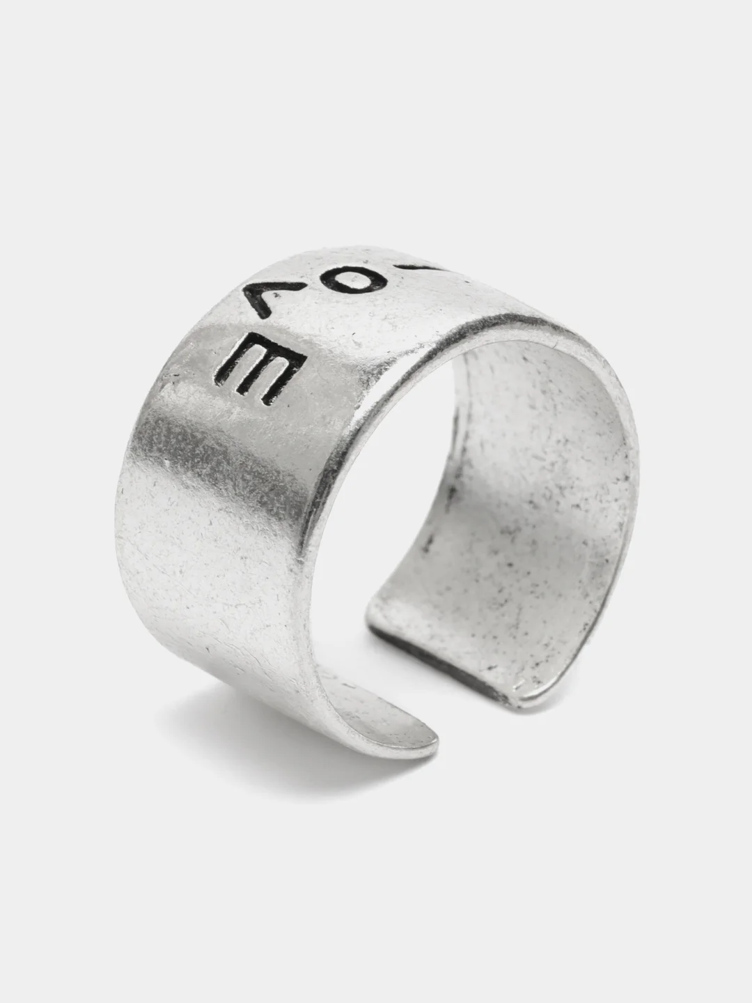 Серебряный открытое кольцо Love, регулируемое