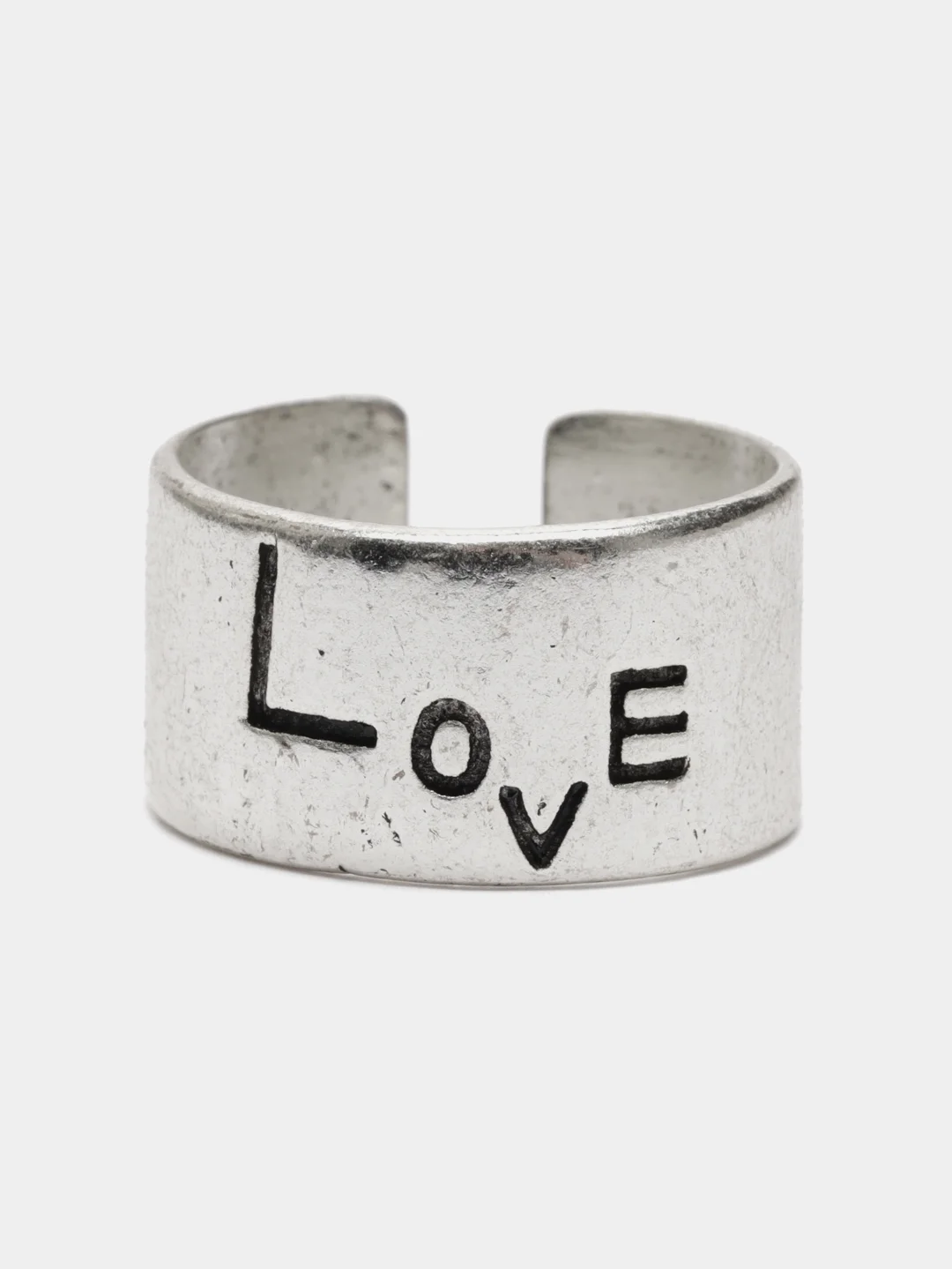 Серебряный открытое кольцо Love, регулируемое