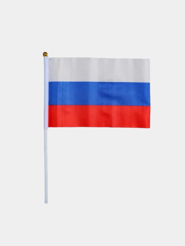 Флаг России, 14 х 21 см, шток 30 см