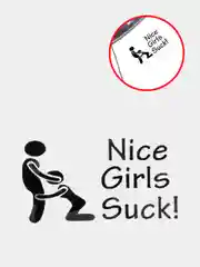 Белый наклейка на авто "Nice girls suck!"