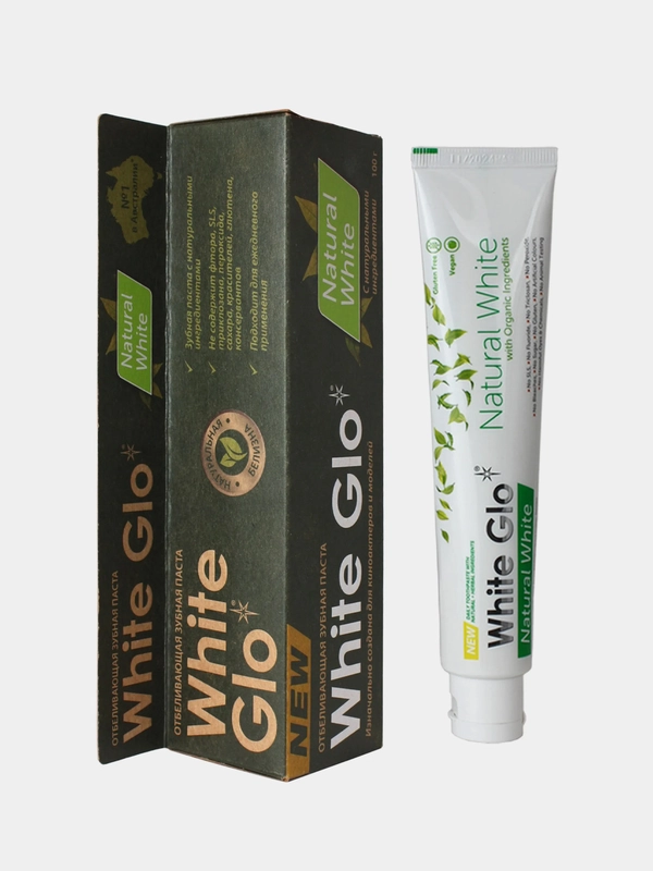 Отбеливающая Зубная паста White Glo Натуральная белизна, 100 грамм, для отбеливания зубов