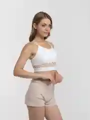 Белый женский топ базовый, кроп топ, спортивный, топ в рубчик