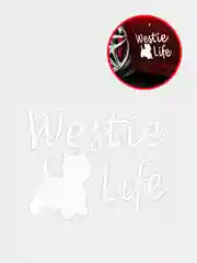 Белый наклейка на авто "Westie life"