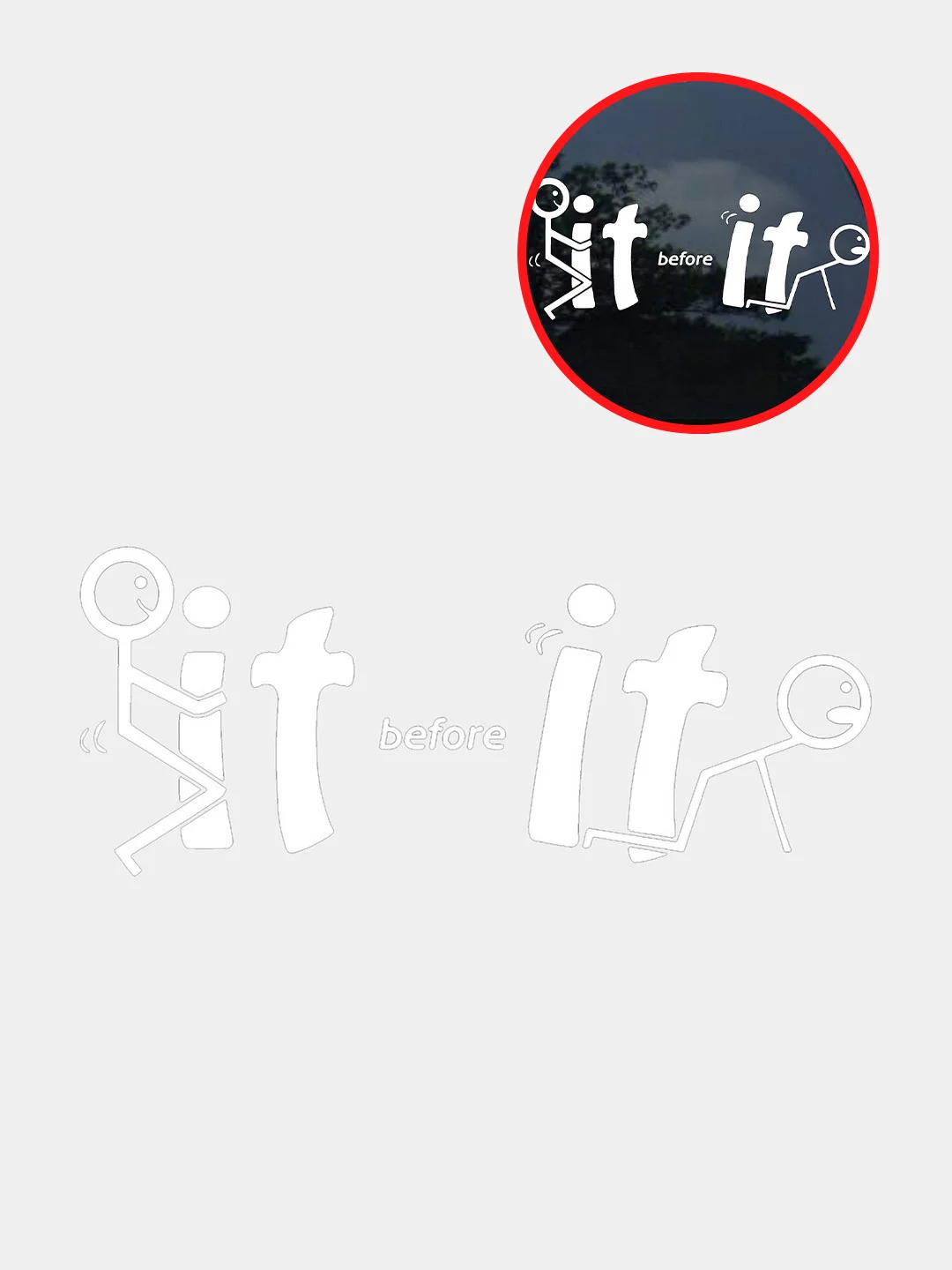 Белый наклейки на авто "It"