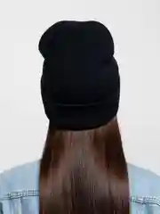Черный шапка-бини Toprock Caps унисекс, зимняя, 21 цвет