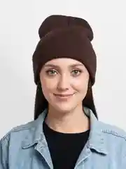 Коричневый шапка-бини Toprock Caps унисекс, зимняя, 21 цвет